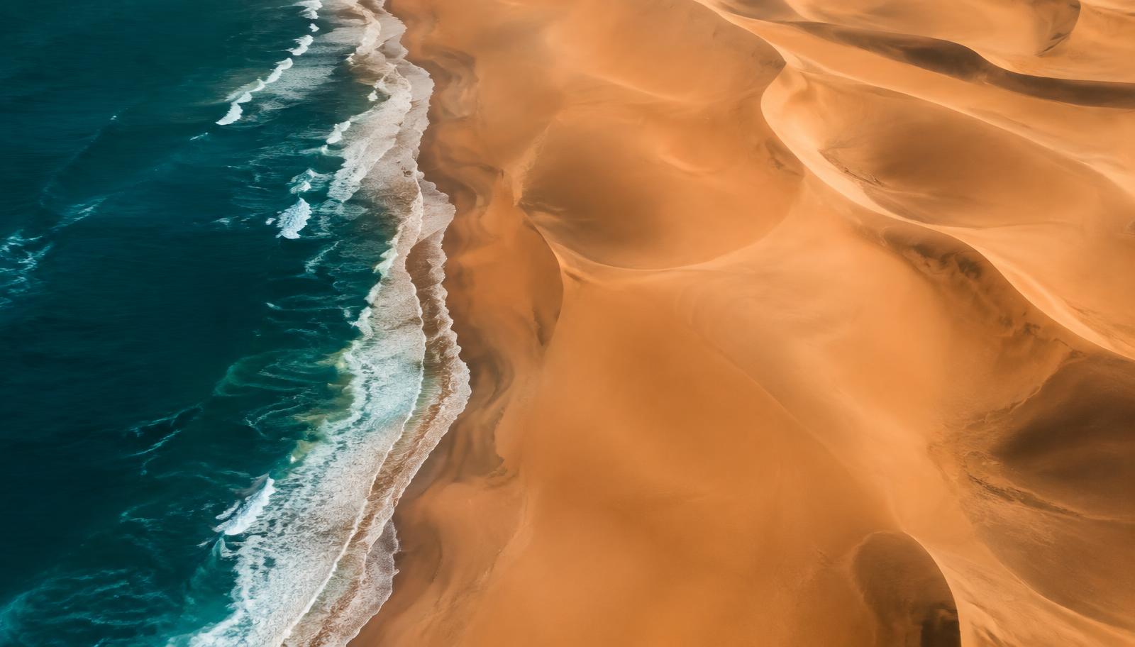 Namib desert meeting the Atlantic coastline